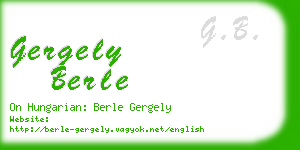 gergely berle business card